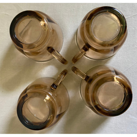4 tasses à café "Duralex fumé" 1980
