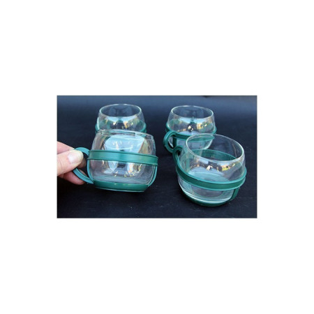4 TASSES STYLE NEGRITA MELITA VERT FORÊT