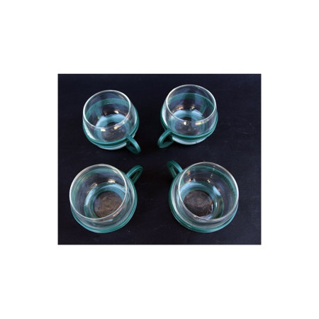 4 TASSES STYLE NEGRITA MELITA VERT FORÊT